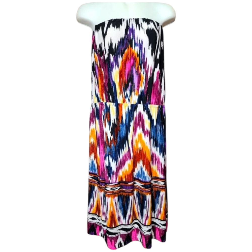 New  Single Dress Multicolor Strapless  Maxi Dress